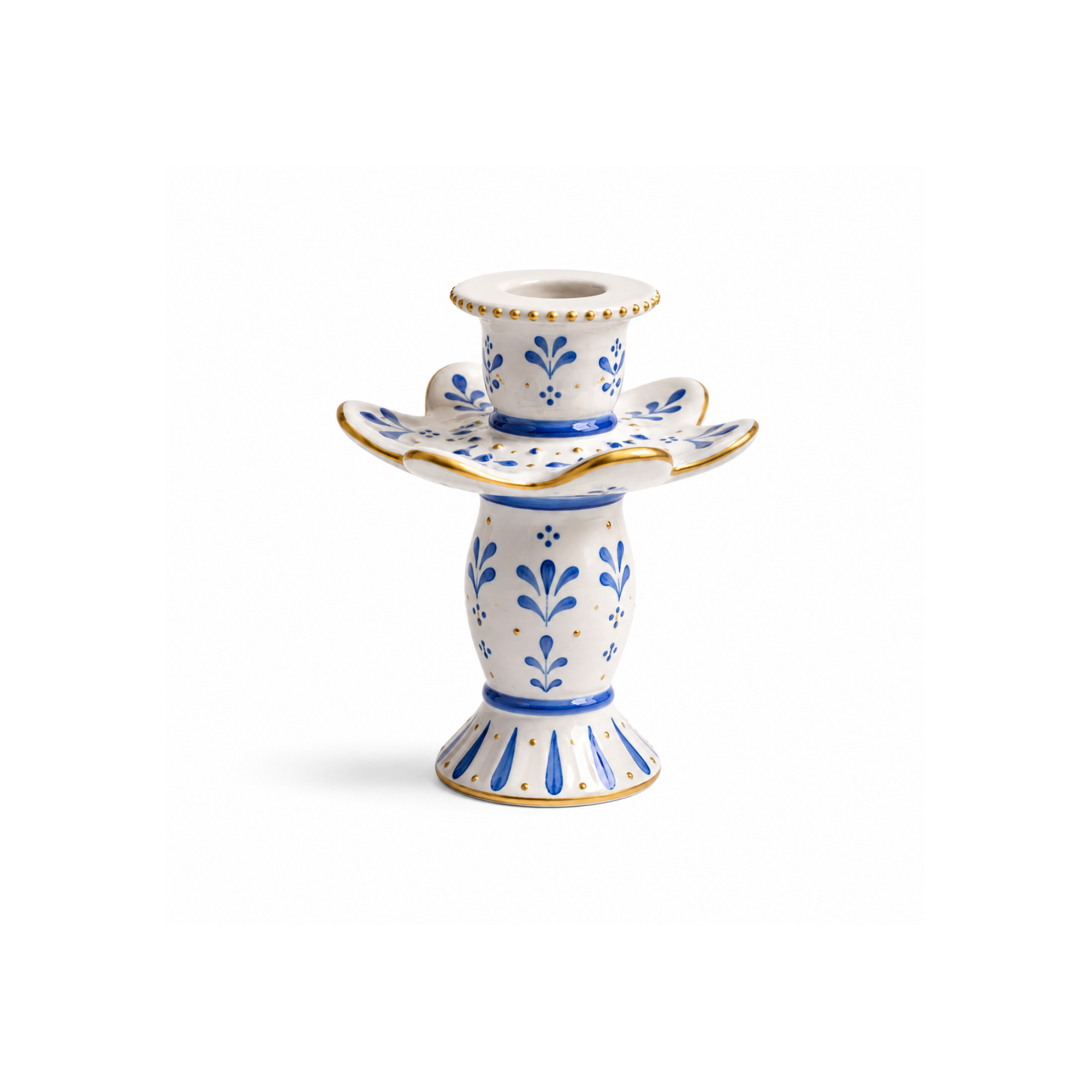 Lueur Belle No.2 El Yapımı Seramik Mumluk, el yapımı seramik, el fırçası boyama, 14 cm (Uzunluk) x 8,5 cm (Çap), Lueur Belle koleksiyonu, Tyche Co..