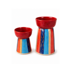 Aegea Stoneware 2'li Mumluk Set, stoneware seramik, el uygulamalı parlak sır, kırmızı-turkuaz-kobalt, Aegea koleksiyonu, Tyche Co.