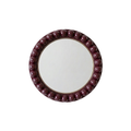 Bordo Bobbin Ahşap Ayna 30 cm, el boyaması boncuklu MDF çerçeve, 30 cm, Bobbin Koleksiyonu, Studio Jera.