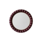 Bordo Bobbin Ahşap Ayna 30 cm, el boyaması boncuklu MDF çerçeve, 30 cm, Bobbin Koleksiyonu, Studio Jera.