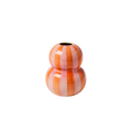 Kırmızı & Pembe Bobble Striped Vazo, el boyaması seramik, 11 cm, Bobble koleksiyonu, Tyche Co.