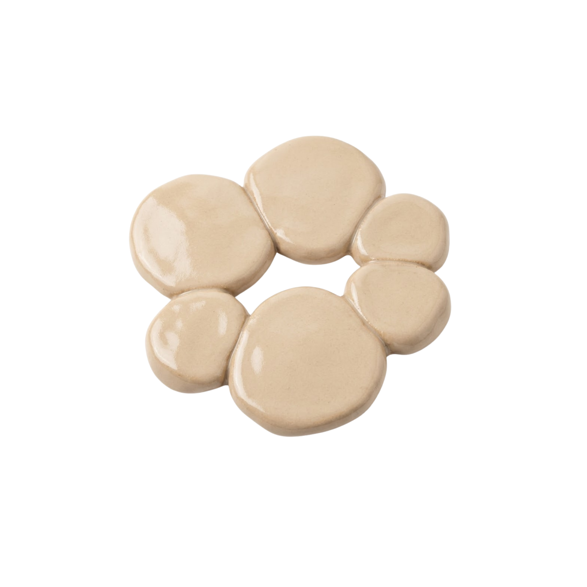 Krem Daisi Seramik Bardak Altlığı, el yapımı stoneware seramik, 10 cm, Daisi koleksiyonu, Tyche Co.