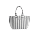 Gri & Beyaz Efila Tote Çanta, su itici kumaş, %100 keten astar, 40×30×12 cm, Efila koleksiyonu, Tyche Co.
