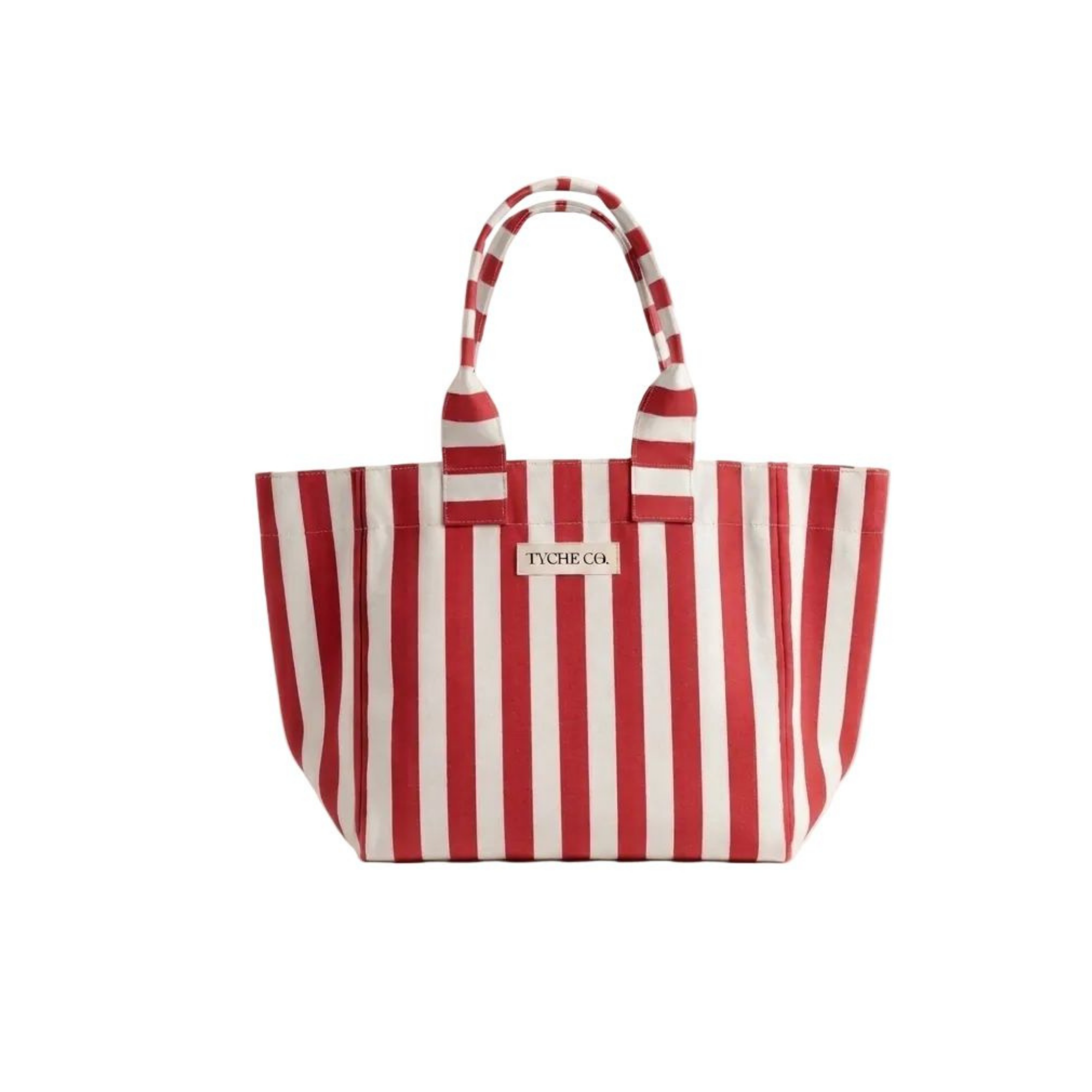 Kırmızı & Beyaz Efila Tote Çanta, su itici kumaş, %100 keten astar, 40×30×12 cm, Efila koleksiyonu, Tyche Co.