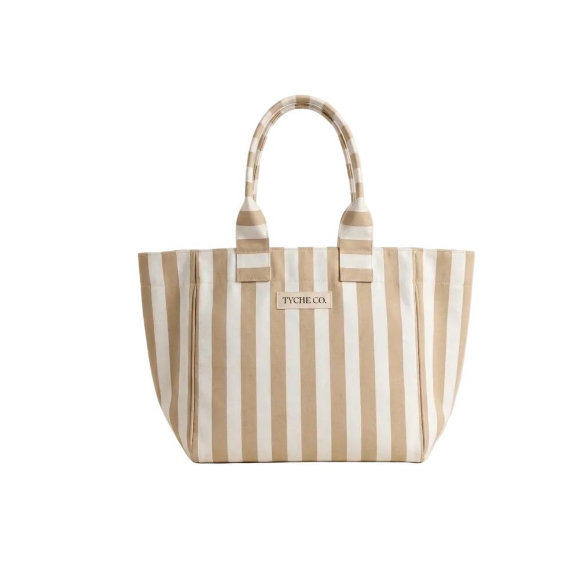 Krem & Beyaz Efila Tote Çanta, su itici kumaş, %100 keten astar, 40×30×12 cm, Efila koleksiyonu, Tyche Co.