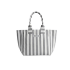 Gri & Beyaz Efila Tote Çanta, su itici kumaş, %100 keten astar, 40×30×12 cm, Efila koleksiyonu, Tyche Co.