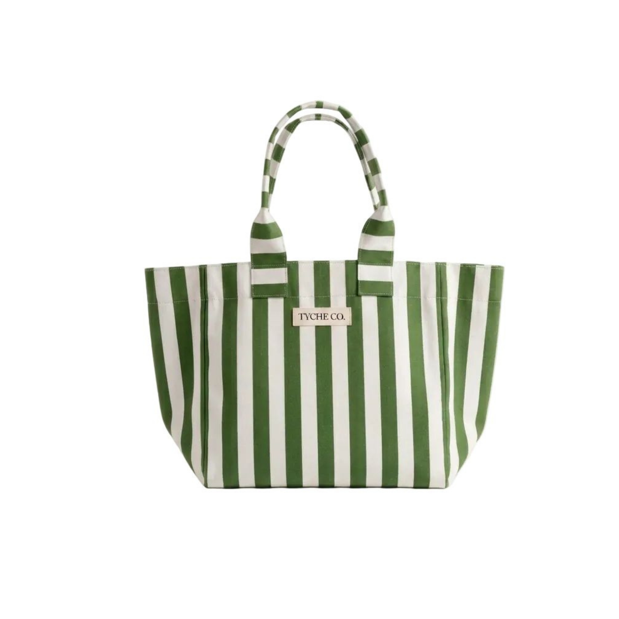 Yeşil & Beyaz Efila Tote Çanta, su itici kumaş, %100 keten astar, 40×30×12 cm, Efila koleksiyonu, Tyche Co.