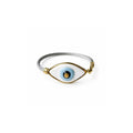 Açık Mavi Evil Eye Cable Bileklik, el yapımı, Daniela Ceramic.