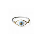 Açık Mavi Evil Eye Cable Bileklik, el yapımı, Daniela Ceramic.