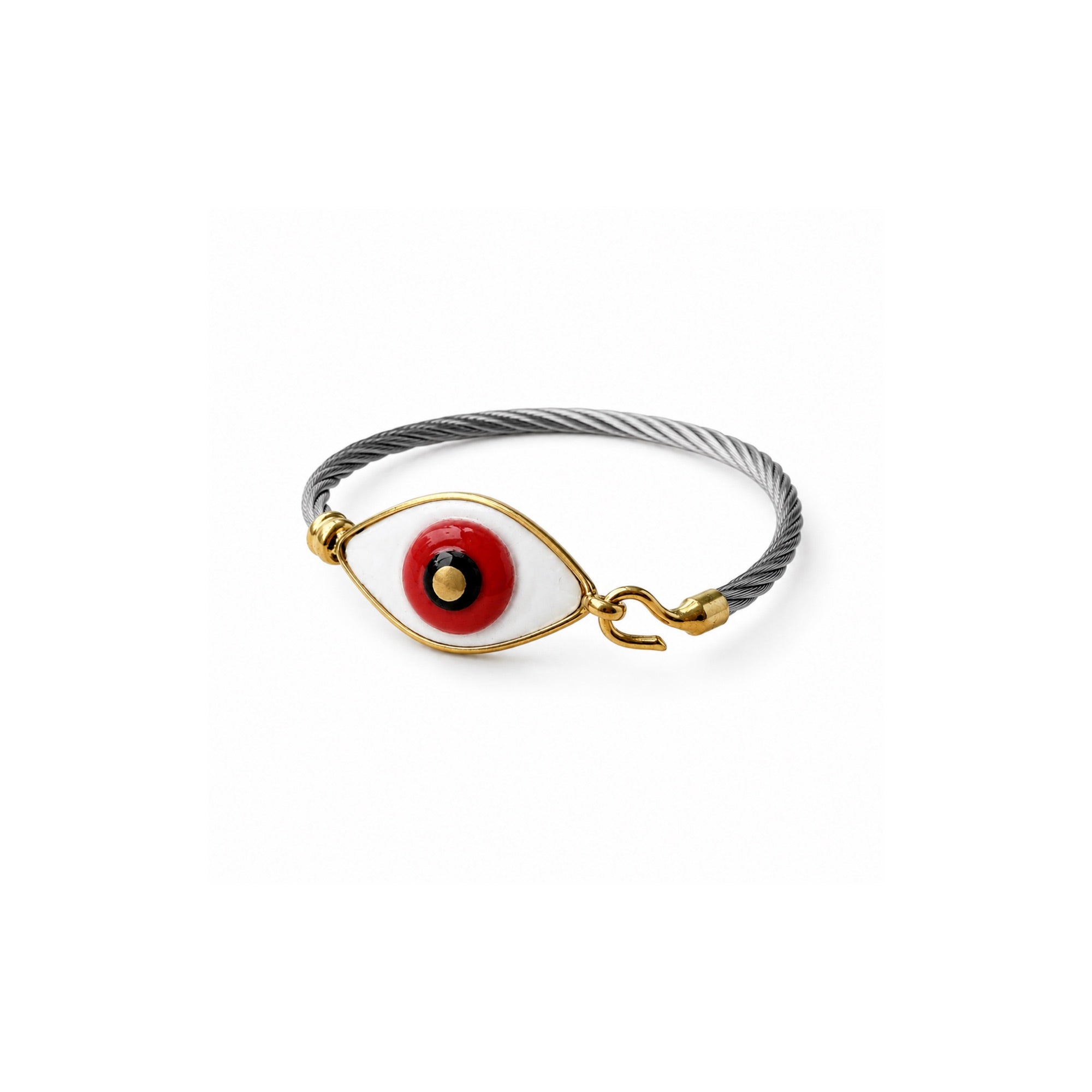 Kırmızı Evil Eye Cable Bileklik, el yapımı, Daniela Ceramic.