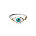 Turkuaz Evil Eye Cable Bileklik, el yapımı, Daniela Ceramic.