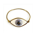 Lila Evil Eye Kelepçe Bileklik, el yapımı seramik, Evil Eye Koleksiyonu, Daniela Ceramic.
