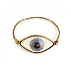 Lila Evil Eye Kelepçe Bileklik, el yapımı seramik, Evil Eye Koleksiyonu, Daniela Ceramic.