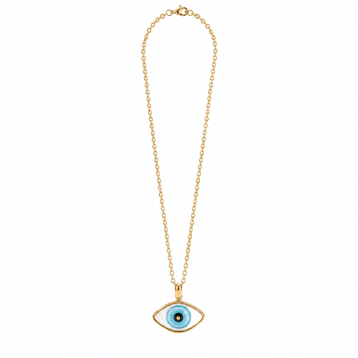 Evil Eye Madalyon Kolye, el yapımı, Daniela Ceramic.