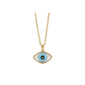 Turkuaz Evil Eye Madalyon Kolye, el yapımı, Daniela Ceramic.