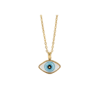 Turkuaz Evil Eye Madalyon Kolye, el yapımı, Daniela Ceramic.