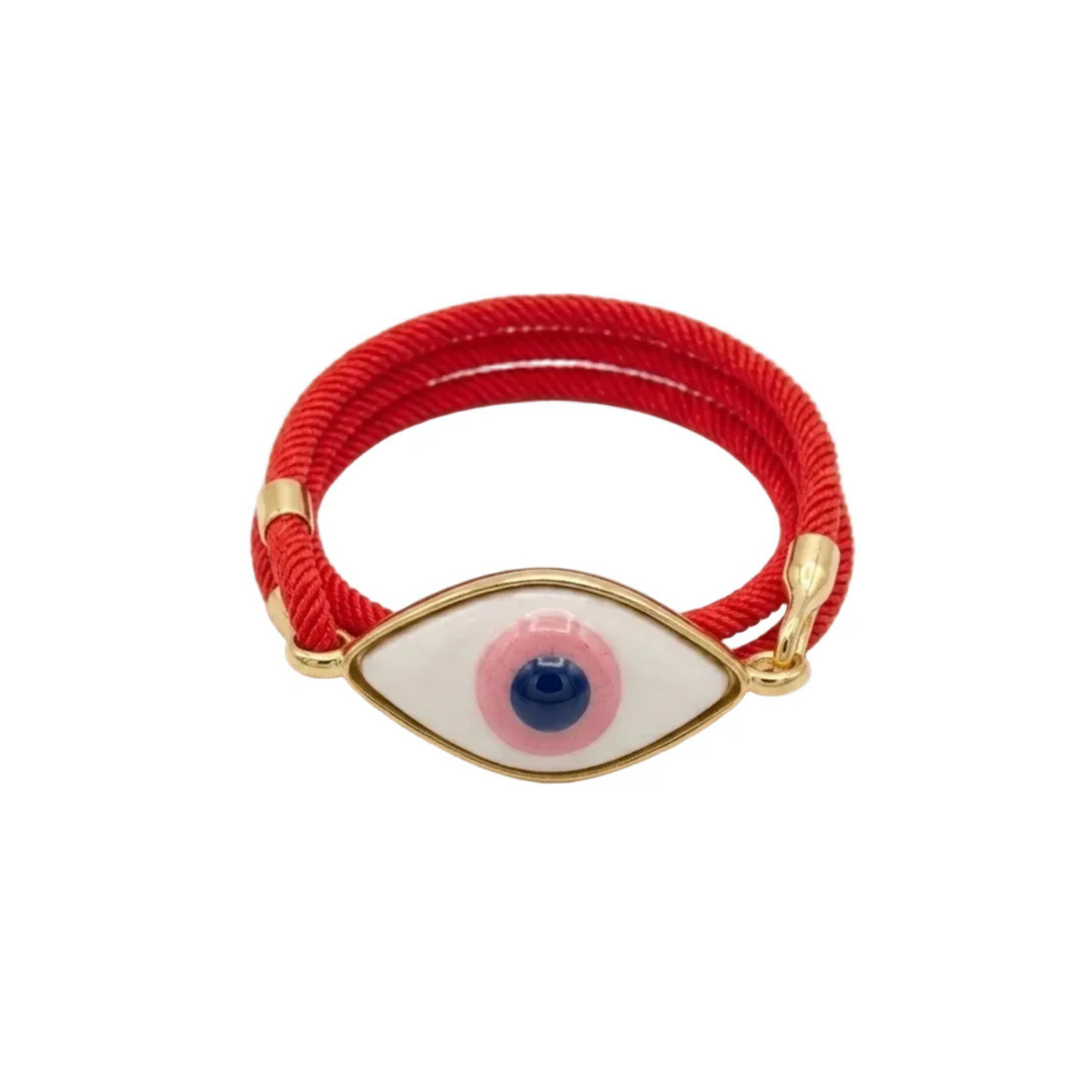 Kırmızı Evil Eye Örgü Bileklik, el yapımı seramik, Evil Eye Koleksiyonu, Daniela Ceramic.