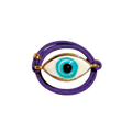 Mor Evil Eye Örgü Bileklik, el yapımı seramik, Evil Eye Koleksiyonu, Daniela Ceramic.