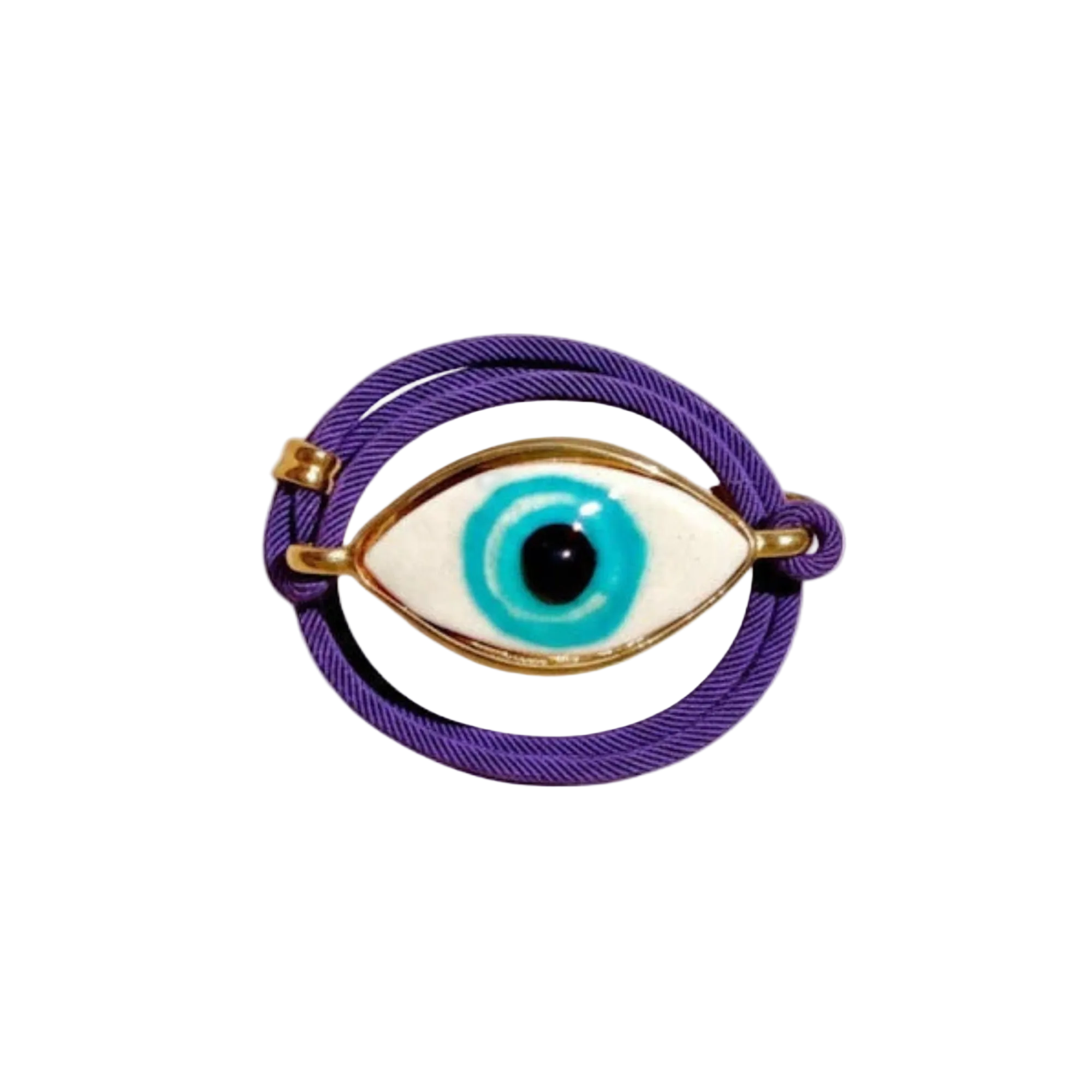 Mor Evil Eye Örgü Bileklik, el yapımı seramik, Evil Eye Koleksiyonu, Daniela Ceramic.