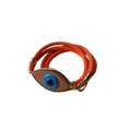 Turuncu Evil Eye Örgü Bileklik, el yapımı seramik, Evil Eye Koleksiyonu, Daniela Ceramic.