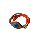 Turuncu Evil Eye Örgü Bileklik, el yapımı seramik, Evil Eye Koleksiyonu, Daniela Ceramic.