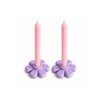 Lila Flora 2'li Mumluk Set, el yapımı özel beton harcı, 9 cm, Flora koleksiyonu, Studio Jera.
