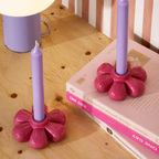 Pembe Flora 2'li Mumluk Set, el yapımı özel beton harcı, 9 cm, Flora koleksiyonu, Studio Jera.