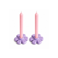 Lila Flora 2'li Mumluk Set, el yapımı özel beton harcı, 9 cm, Flora koleksiyonu, Studio Jera.
