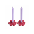 Pembe Flora 2'li Mumluk Set, el yapımı özel beton harcı, 9 cm, Flora koleksiyonu, Studio Jera.