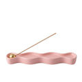 Açık Pembe Flow Tütsülük, el yapımı özel beton harcı, 18 cm, Flow koleksiyonu, Studio Jera.