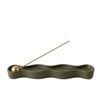 Haki Flow Tütsülük, el yapımı özel beton harcı, 18 cm, Flow koleksiyonu, Studio Jera.
