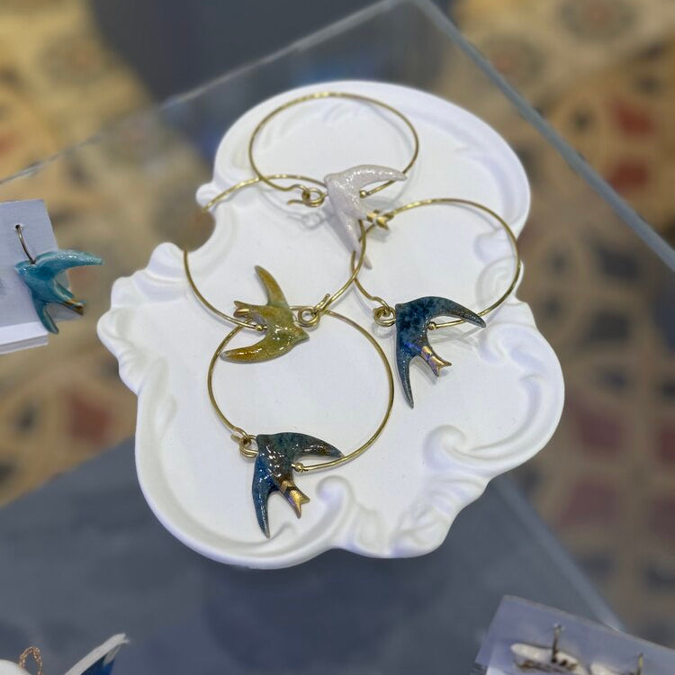 Lacivert Free Bird Seramik Kırlangıç Bileklik, el yapımı seramik, Free Bird Koleksiyonu, Daniela Ceramic.