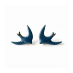 Lacivert Free Bird Seramik Kırlangıç Küpe, el yapımı seramik, Free Bird Koleksiyonu, Daniela Ceramic.