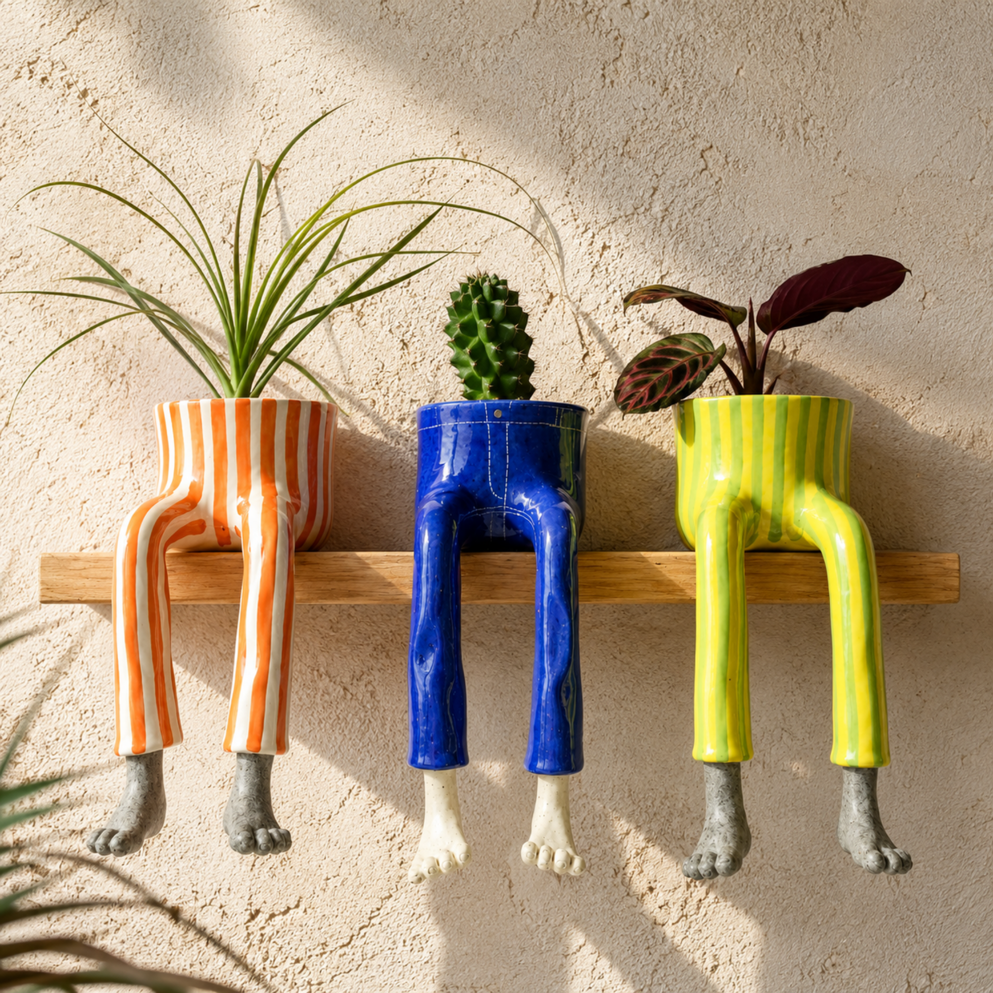 Mavi Funny Otto Planter, el yapımı seramik, Funny, TYCHE CO.
