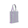 Ada Çayı Yeşili & Lila Klotho Stick Tote Çanta, %100 pamuklu keten, 30x35x10 cm, fermuarlı, Klotho koleksiyonu, Tyche Co.