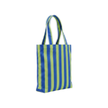 Fıstık Yeşili & Mavi Klotho Stick Tote Çanta, %100 pamuklu keten, 30x35x10 cm, fermuarlı, Klotho koleksiyonu, Tyche Co.