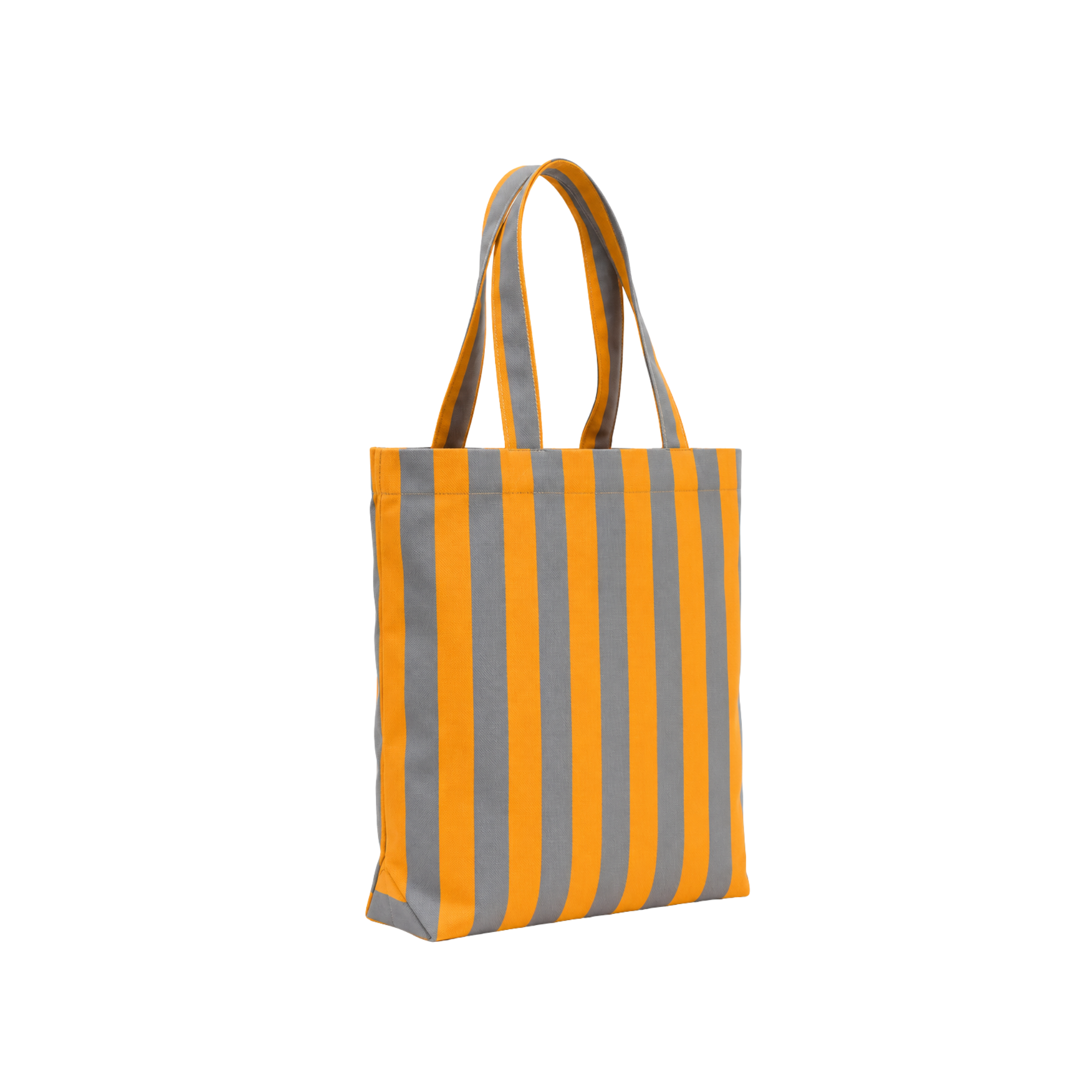Gri & Turuncu Klotho Stick Tote Çanta, %100 pamuklu keten, 30x35x10 cm, fermuarlı, Klotho koleksiyonu, Tyche Co.