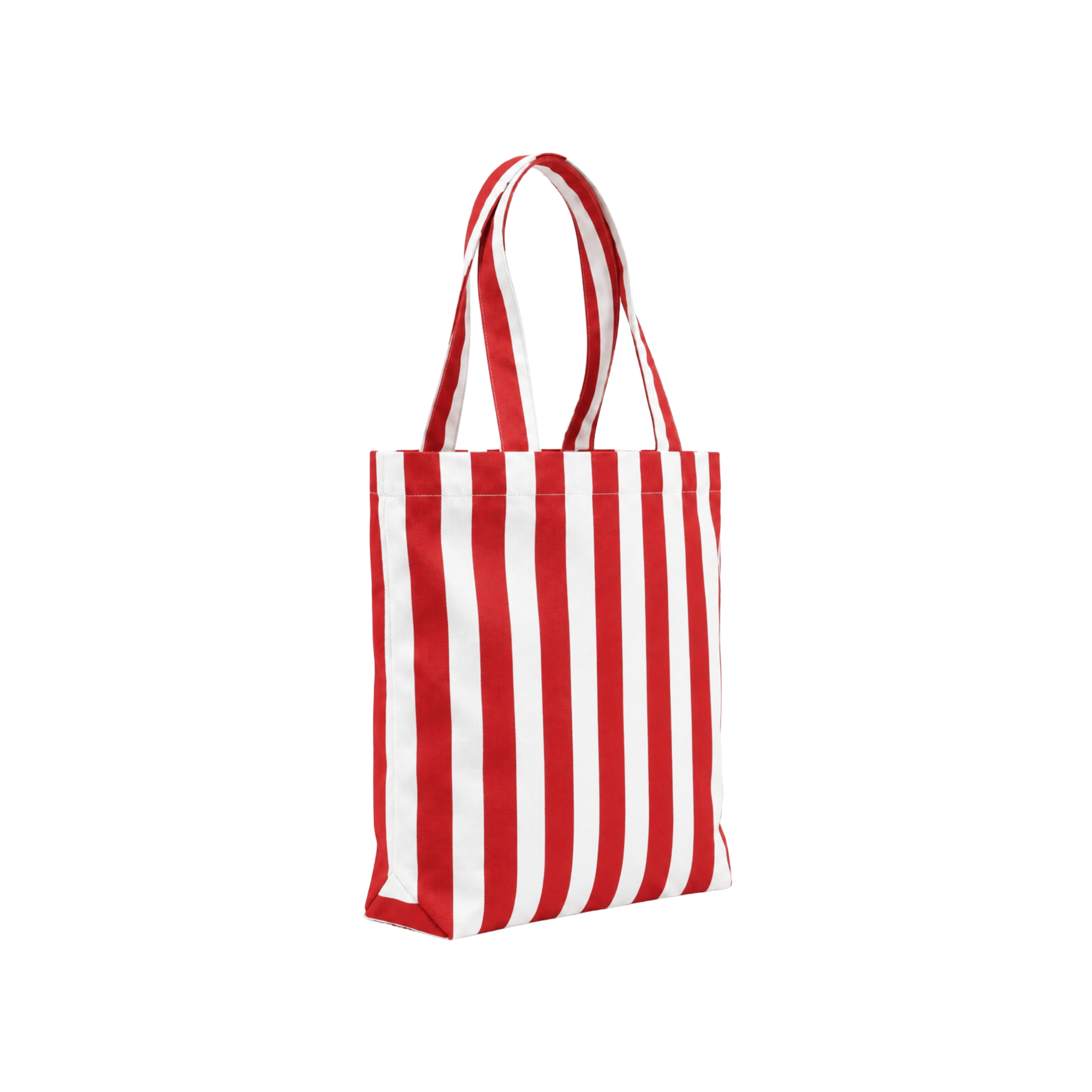 Kırmızı & Beyaz Klotho Stick Tote Çanta, %100 pamuklu keten, 30x35x10 cm, fermuarlı, Klotho koleksiyonu, Tyche Co.