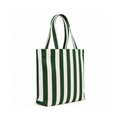 Koyu Yeşil & Beyaz Klotho Stick Tote Çanta, %100 pamuklu keten, 30x35x10 cm, fermuarlı, Klotho koleksiyonu, Tyche Co.