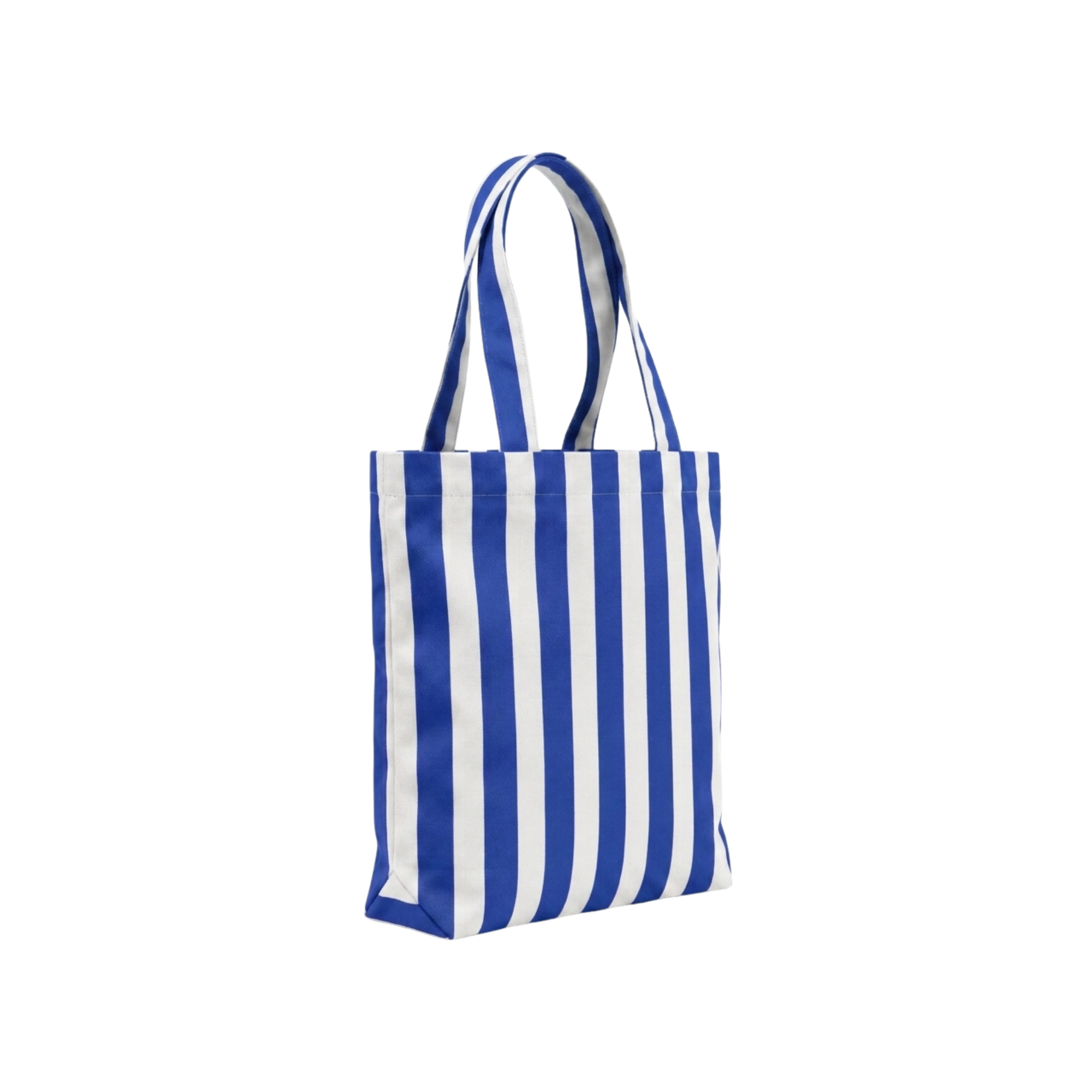 Lacivert & Beyaz Klotho Stick Tote Çanta, %100 pamuklu keten, 30x35x10 cm, fermuarlı, Klotho koleksiyonu, Tyche Co.