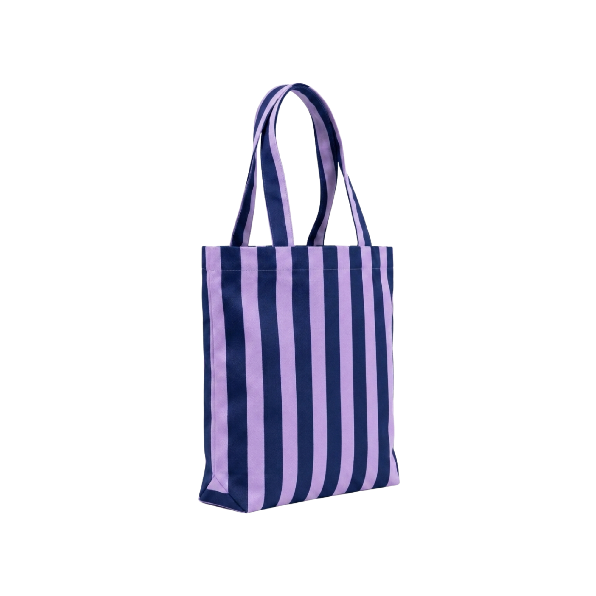 Lacivert & Lila Klotho Stick Tote Çanta, %100 pamuklu keten, 30x35x10 cm, fermuarlı, Klotho koleksiyonu, Tyche Co.