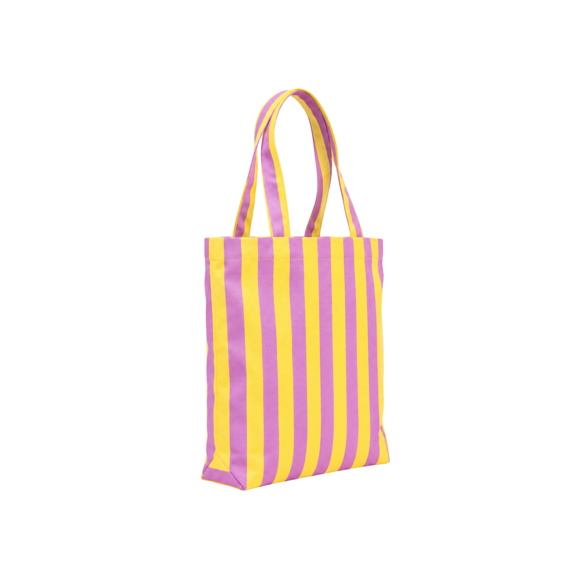 Pembe & Sarı Klotho Stick Tote Çanta, %100 pamuklu keten, 30x35x10 cm, fermuarlı, Klotho koleksiyonu, Tyche Co.