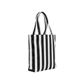 Siyah & Beyaz Klotho Stick Tote Çanta, %100 pamuklu keten, 30x35x10 cm, fermuarlı, Klotho koleksiyonu, Tyche Co.