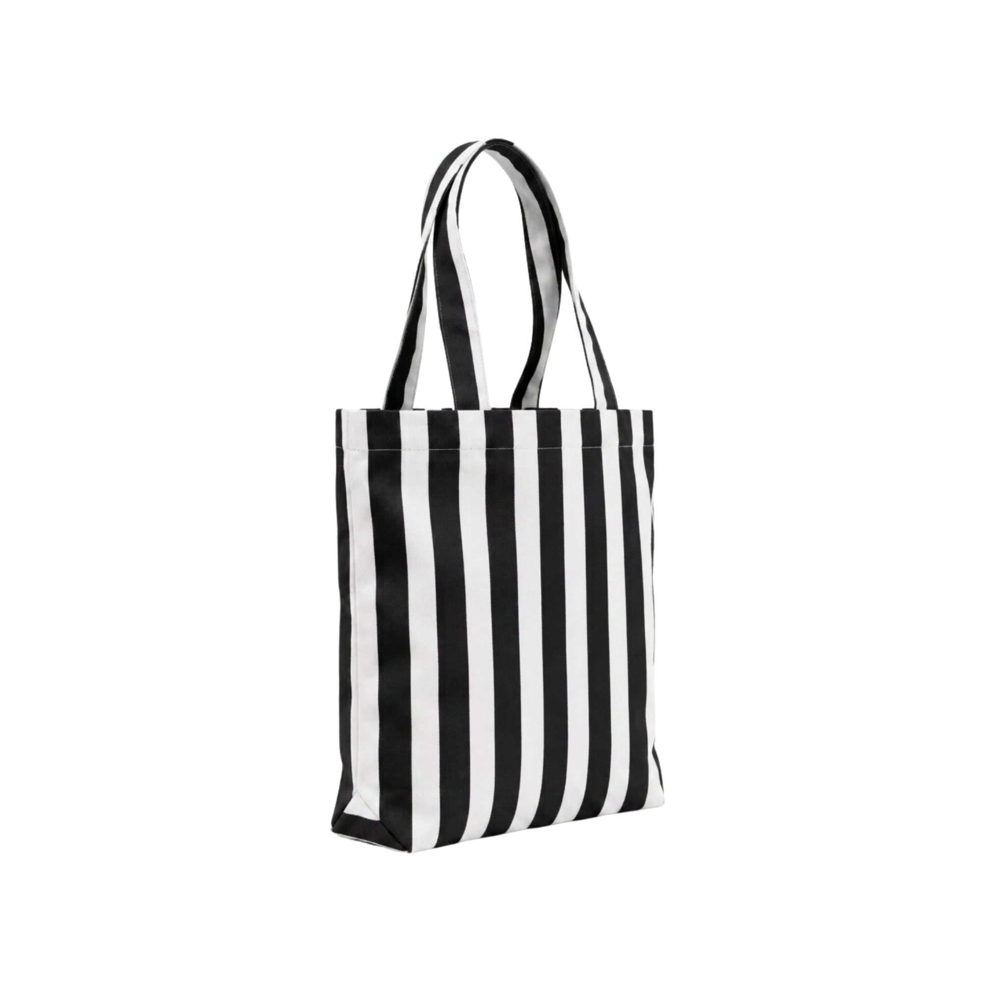 Siyah & Beyaz Klotho Stick Tote Çanta, %100 pamuklu keten, 30x35x10 cm, fermuarlı, Klotho koleksiyonu, Tyche Co.