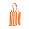 Turuncu & Beyaz Klotho Stick Tote Çanta, %100 pamuklu keten, 30x35x10 cm, fermuarlı, Klotho koleksiyonu, Tyche Co.