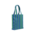 Yeşil & Mavi Klotho Stick Tote Çanta, %100 pamuklu keten, 30x35x10 cm, fermuarlı, Klotho koleksiyonu, Tyche Co.