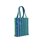 Yeşil & Mavi Klotho Stick Tote Çanta, %100 pamuklu keten, 30x35x10 cm, fermuarlı, Klotho koleksiyonu, Tyche Co.