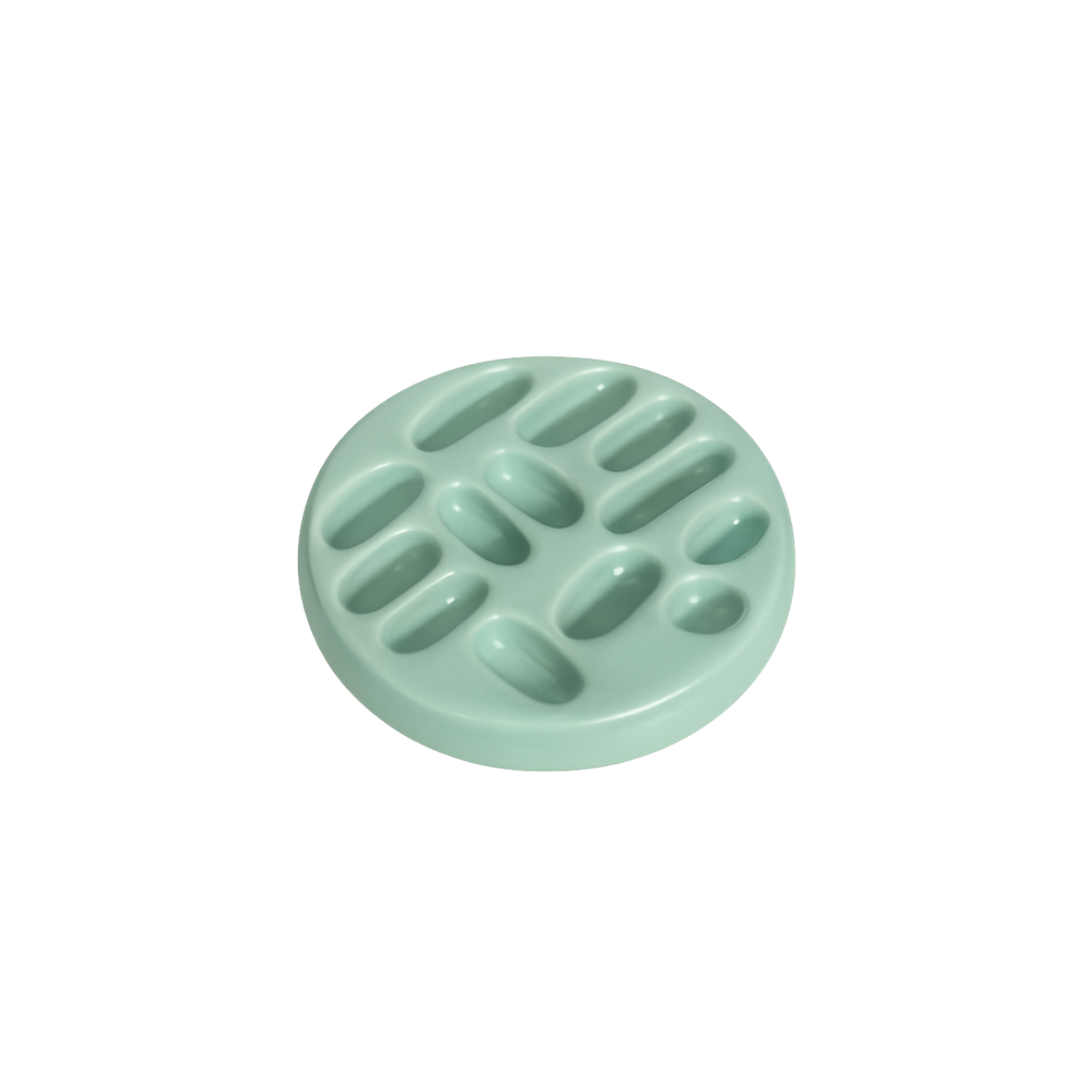 Mint Yeşili Linea Dekoratif Takı Tabağı, el yapımı özel beton harcı, 11 cm, Studio Jera.