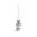 Lueur Florale No.2 El Yapımı Seramik Mumluk, el yapımı seramik, el fırçası boyama, 14 cm (Uzunluk) x 8,5 cm (Çap), Lueur Florale koleksiyonu, Tyche Co..