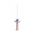 Pastel Pembe-Lavanta-Mavi Lueur Florale No.4 El Yapımı Seramik Mumluk, el yapımı seramik, el fırçası boyama, 16 cm (Yükseklik) x 8,5 cm (Çap), Lueur Florale koleksiyonu, Tyche Co..